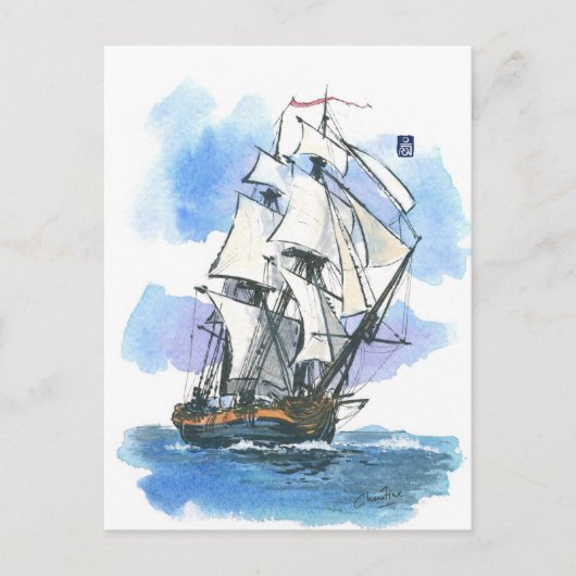 (045) HMS Surprise Tall Ship Briefkaart (Voorkant)