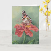 0461 Carte de fête des mères de papillons peints (Fleur jaune)