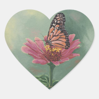 0465 Monarch Butterfly op Zinnia Hart Sticker