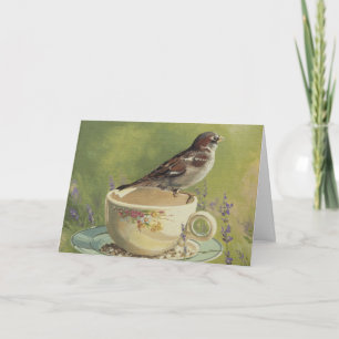 0470 Sparrow Birthday-kaart Kaart