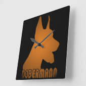 0513032011 Dobermann Vierkante Klok (Hoek)