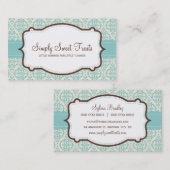 055-Amy :: carte de visite - funky damask v1 (Devant / Derrière)