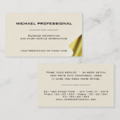 05 modern ivoorgoud voor professioneel Visitekaart Visitekaartje (Voorkant / Achterkant)