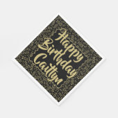 05 Verjaardag Nummer Patroon Scallops Goud/Zwart Servet (Hoek)