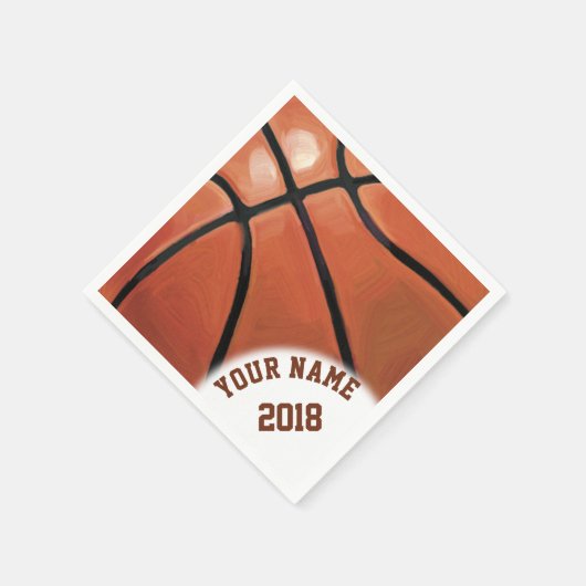 06of12 Zwart en rood Basketbal thema servetten (Hoek)