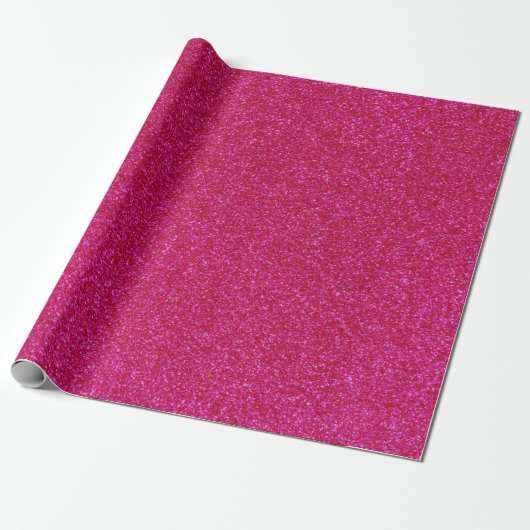 07 Hot Pink Glitter Print Cadeaupapier (Uitgerold)