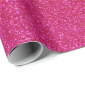 07 Hot Pink Glitter Print Cadeaupapier (Rol Hoek)