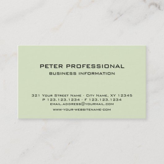 07 Moderne professionele Visitekaartje lichtgroen (Voorkant)