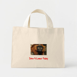 080725-rood-met roede-02, sparen een Lemur vandaag Mini Tote Bag