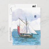 (093) Leenan Head Sailboot Briefkaart (Voorkant / Achterkant)