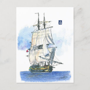 (094) L'Hermione French Frigate Tall Ship Briefkaart