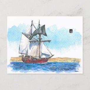 (096) Atyla Schooner Sailships Briefkaart