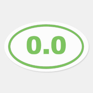 0,0 lichtgroen ovale sticker