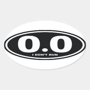 0,0 mille die ik niet loop ovale sticker