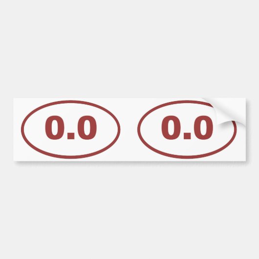 0,0 ovaal bumpersticker (Voorkant)