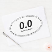 0.0 ovale Bumpersticker hardlopen zuigt! Sticker (Envelop)