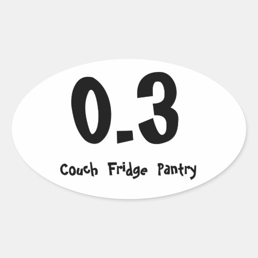 0.3 Couch Koelkast Pantry Ovale Sticker (Voorkant)