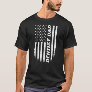 0 4 juli Amerikaanse vlag Tandarts Vader vadersdag T-shirt