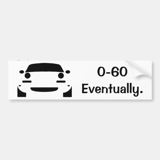 0-60 grappige miata bumpersticker (Voorkant)