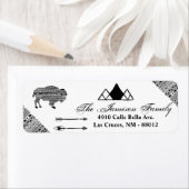 0,75 po x 2,25 po Adresse de retour Étiquette Boho (En situation)