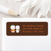 0,75 x 2,25-inch modern Snowman Flake-terugzendlab Etiket (Insitu)