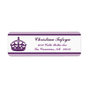 0,75 x 2,25-inch Return Address Royal Paars Crown/ Etiket