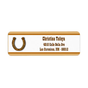 0,75 x 2,25-inch Wagon Wheel/Hoefijzer retournerin Etiket