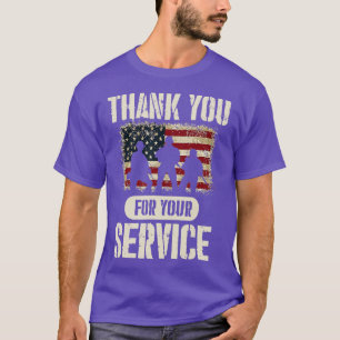 0 Dank u voor Uw Patriottische Veter van het Shirt