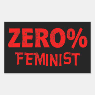 0% feministisch anti-feminisme 0% feministisch rechthoekige sticker