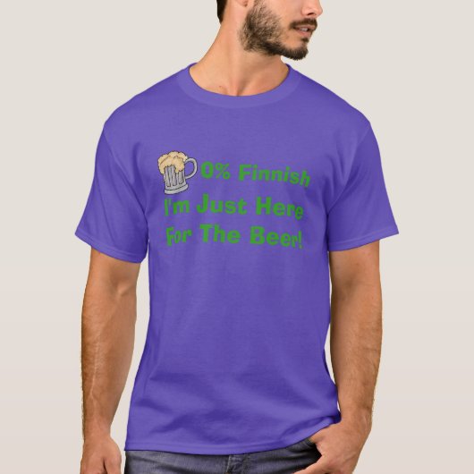 0% finlandais je suis ici pour le T-shirt de bière (Devant)