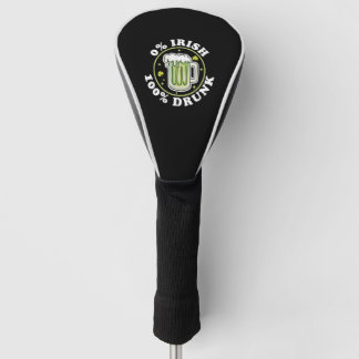 0 Iers 100 Drink Groen Bier Grappig St Patrick s Golfheadcover