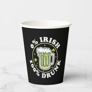 0 Iers 100 Drink Groen Bier Grappig St Patrick s Papieren Bekers