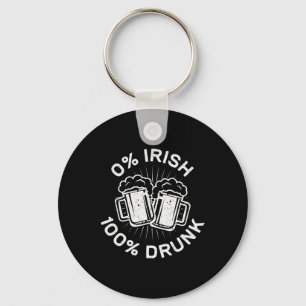 0% Iers 100% Drink Saint Patrick Day 1 Sleutelhanger