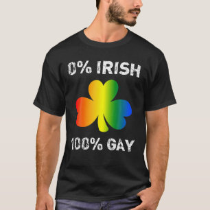 0% Iers 100% Gay Funny St. Saint Patrick's Day T-shirt