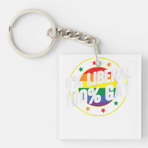0 Liberaal 100 Gay LGBT Design voor Conservatieven Sleutelhanger