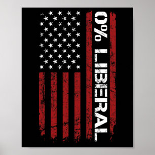 0% liberaal Nul procent anti liberaal - Grappige R Poster
