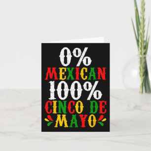 0% Mexicaans 100% Cinco De Mayo Grappige Fiesta Pa Kaart