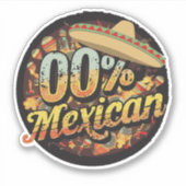 0% Mexicaans Cinco De Mayo Fiesta Sombrero Mexicaa Sticker (Voorkant)