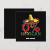 0% Mexicaans Grappig Cinco De Mayo Hilarious Kaart (Voorkant / Achterkant)