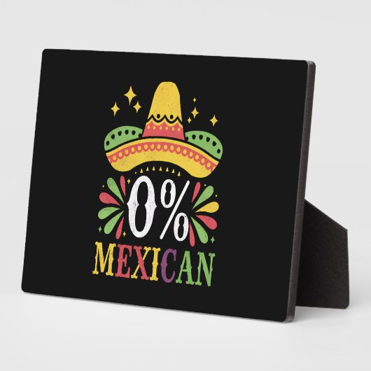 0% Mexicaans Nul Procent Grappig Cinco De Mayo Fotoplaat (Zijkant)