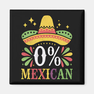 0% Mexicaans Nul Procent Grappig Cinco De Mayo Magneet