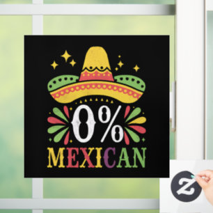 0% Mexicaans Zero Percent Grappig Cinco De Mayo Raamsticker