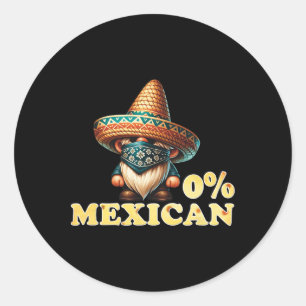 0% Mexicaanse Cinco de Mayo Fiesta Sombrero en Mus Ronde Sticker