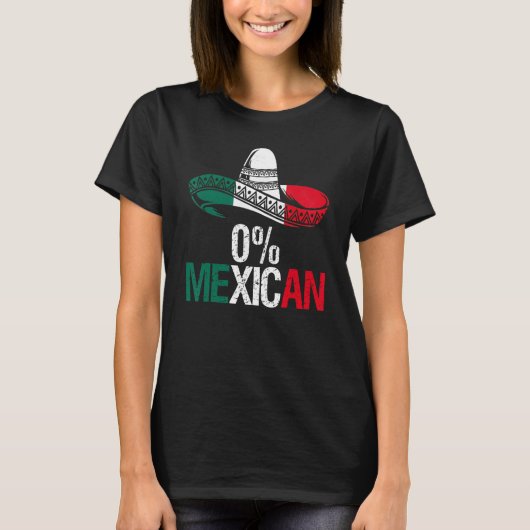 0 Mexican With Sombrero And Mustache For Cinco de T-shirt (Voorkant)