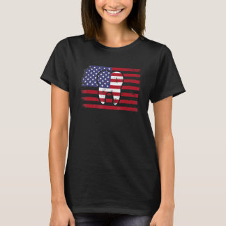 0 Noodlijdende Tandarts Amerikaanse Vlag 4e Juli T T-shirt