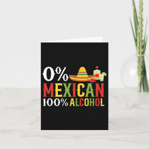 0% procent Mexicaans 100% Tequila Sombrero Cinco d Kaart