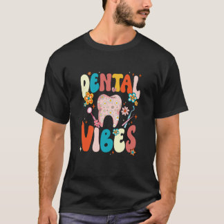 0 Retro Groovy Tandheelkundige Sfeer Funny Tandart T-shirt