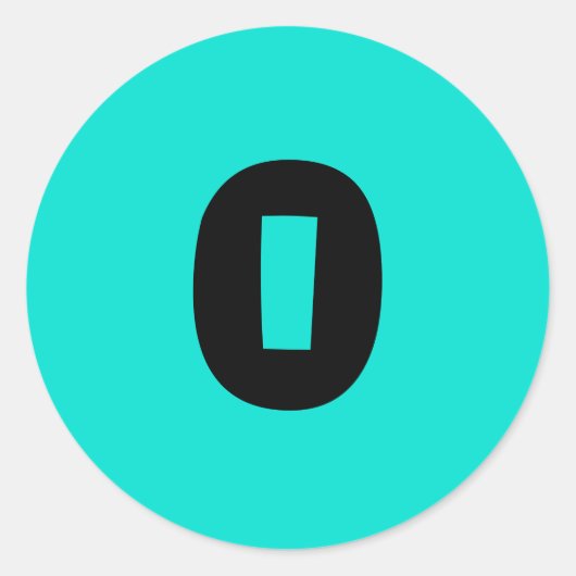 0 Stickers Numéro Turquoise Arrondi par Janz (Devant)