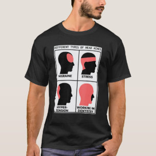 0 Verschillende Soorten Hoofdpijn Tandheelkunde Ta T-shirt