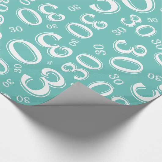 0th Birthday Black/White Random Number Patroon Cadeaupapier (Hoek)